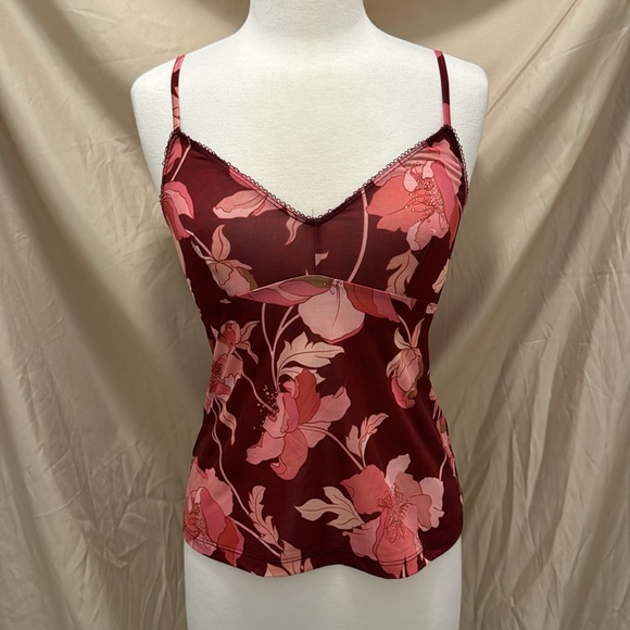 Zimmermann Silk Concert Burgundy Peonies Flutter Sleeve Tank - Picture 10 of 13